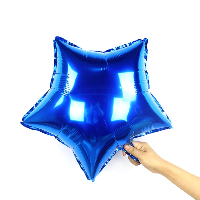 10 шт./лот, одноцветные воздушные шары, 18 дюймов, Звездные гелиевые шары для счастливого Нового года, воздушные шары для детского душа, свадебные принадлежности, балоны - Цвет: XX18 blue