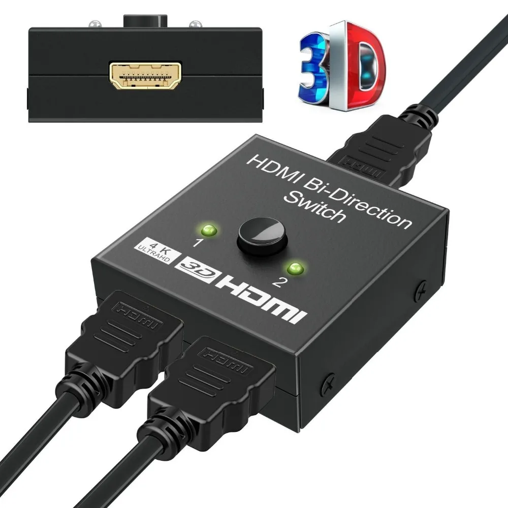 

HDMI 2.0 Bi-Direction Switch 1x2 or 2x1 AB switcher with HDCP Pass Through Support 4K&3D For Meeting Teaching