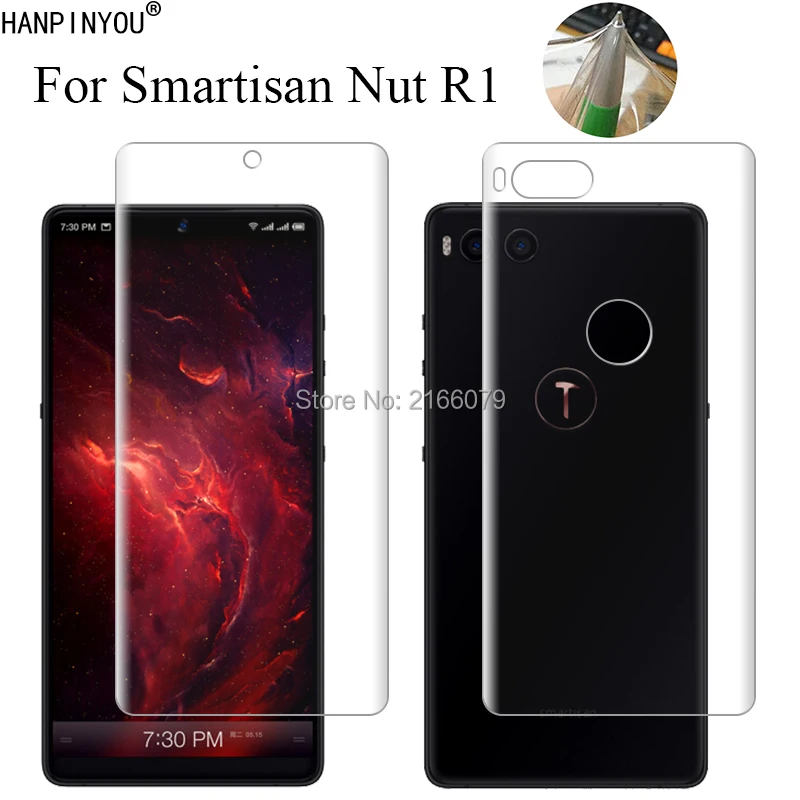 

For Smartisan Nut R1 6.17" Soft TPU Front Back Full Cover Screen Protector Transparent Protective Film + Clean Tools
