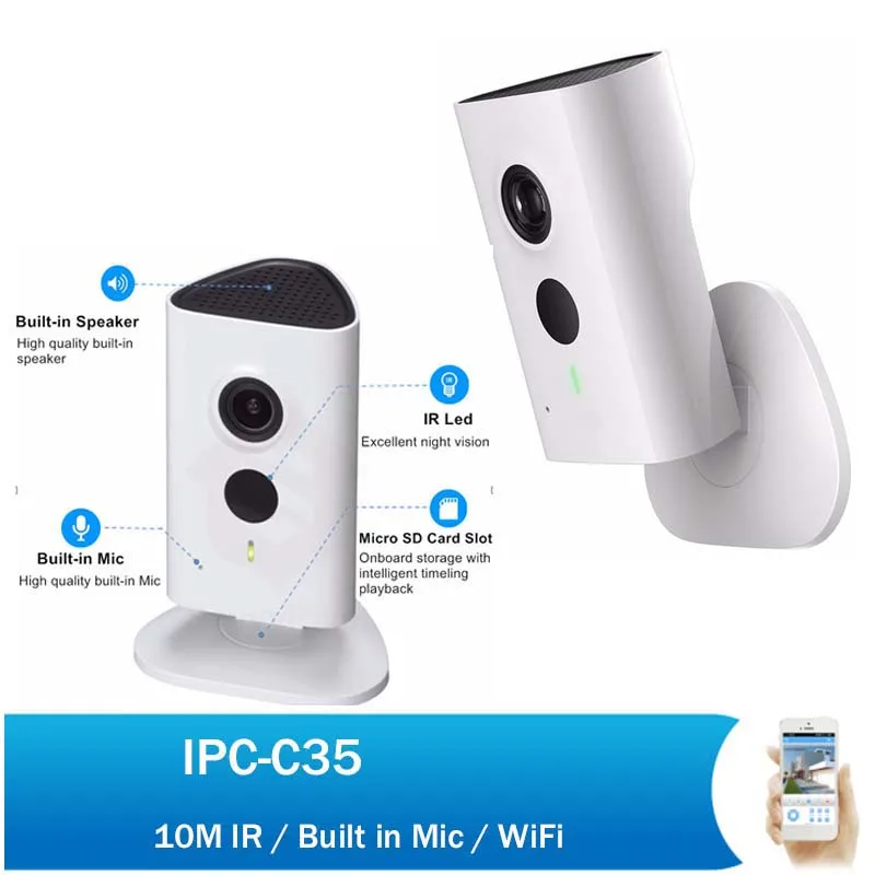

DH 3MP WiFi PT Camera IPC-C35 1080P Indoor Security Network Mini Camera Baby Monitor Built-in Mic & Speaker