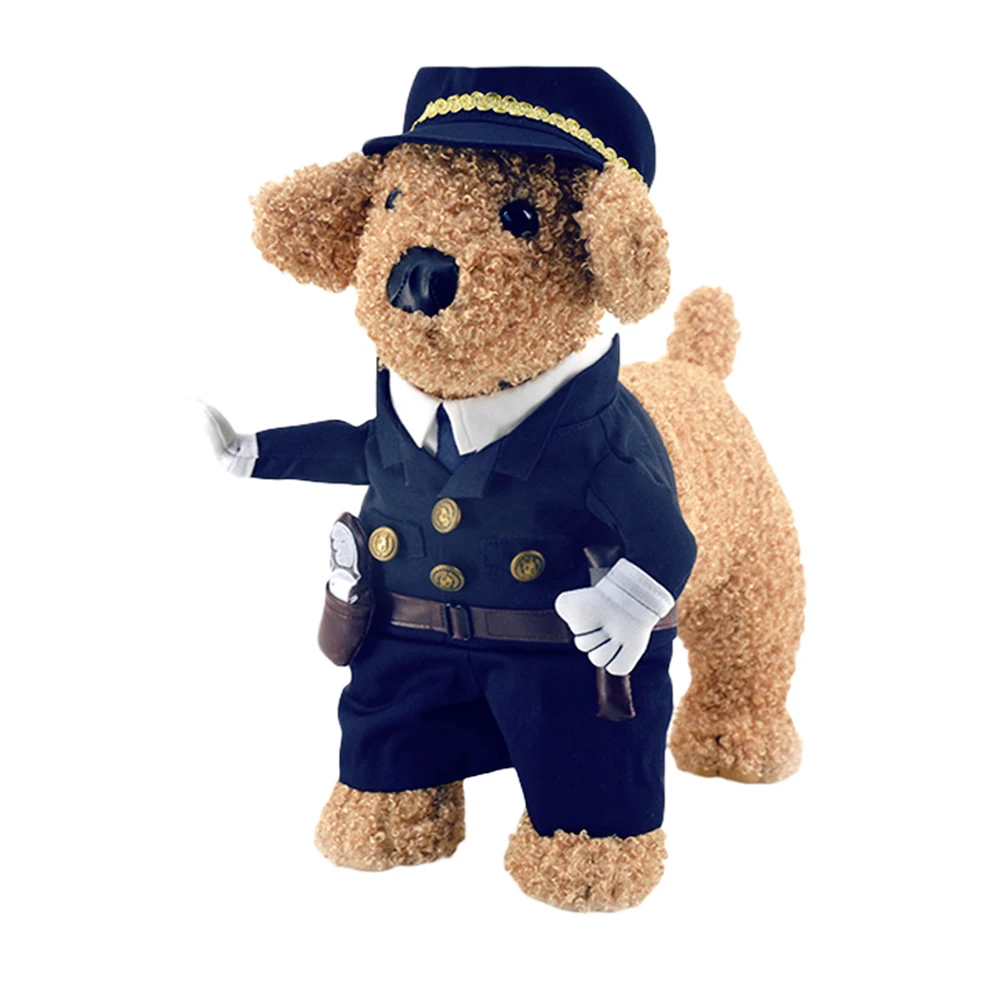 

TINGHAO Cute Police Apparel Unisex Pet Dog Clothes Autumn Suit Halloween Cosplay Party