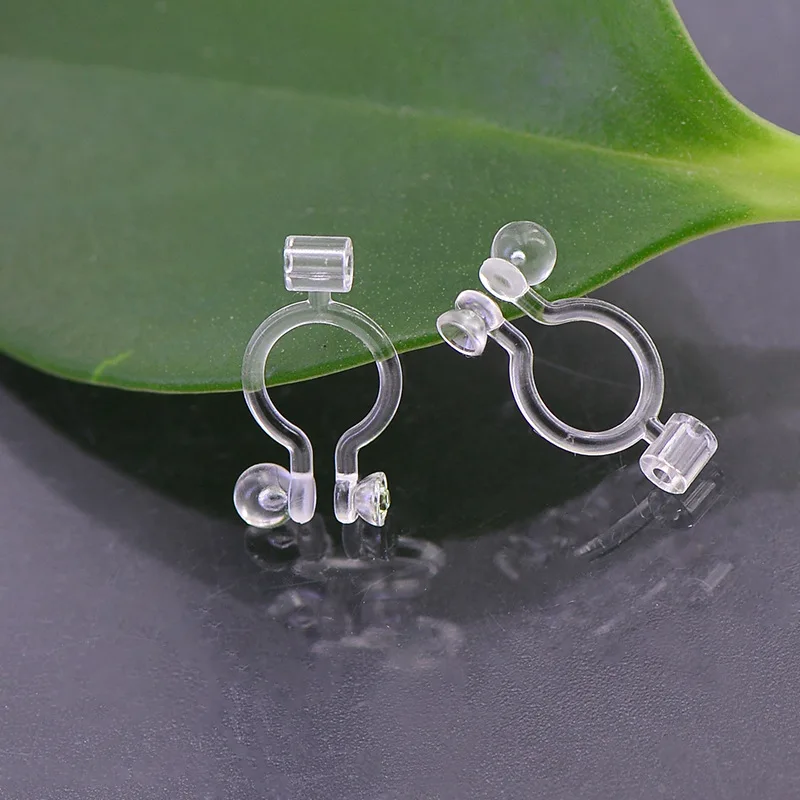 100pcs Hypoallergenic Plastic Transparent Earring Clip Ear Pin Change