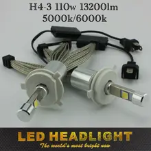 Ossen P70 XHP-70 СВЕТОДИОДНЫЕ Фары H4-3 Привет/Lo 110 Вт 13200lm H8 H9 H11 HB3 9005 HB4 9006 H7 СВЕТОДИОДНЫЕ Фары 5000 К Супер Яркий Противотуманная фара