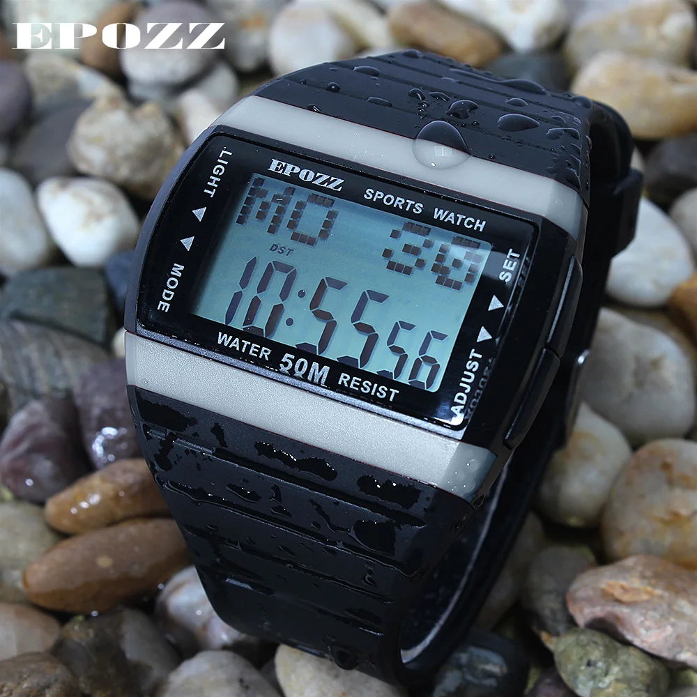 EPOZZ Brand new digital watch for men rectangle LED digital watches
