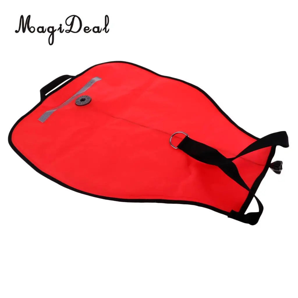 2Pcs/Pack High Visibility & Reflective Scuba Diving Dive 50lbs Salvage Lift Bag SMB Safety Marker Buoy & Dump Valve Red