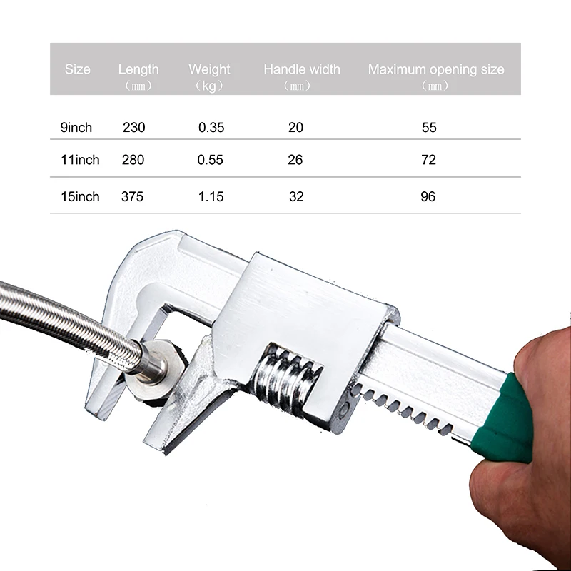 QUK Torque Wrench Ratchet Oil Filter Wrench Spanner Set Universal Adjustable Pipe Key Multi-function Home Repair Hand Tools