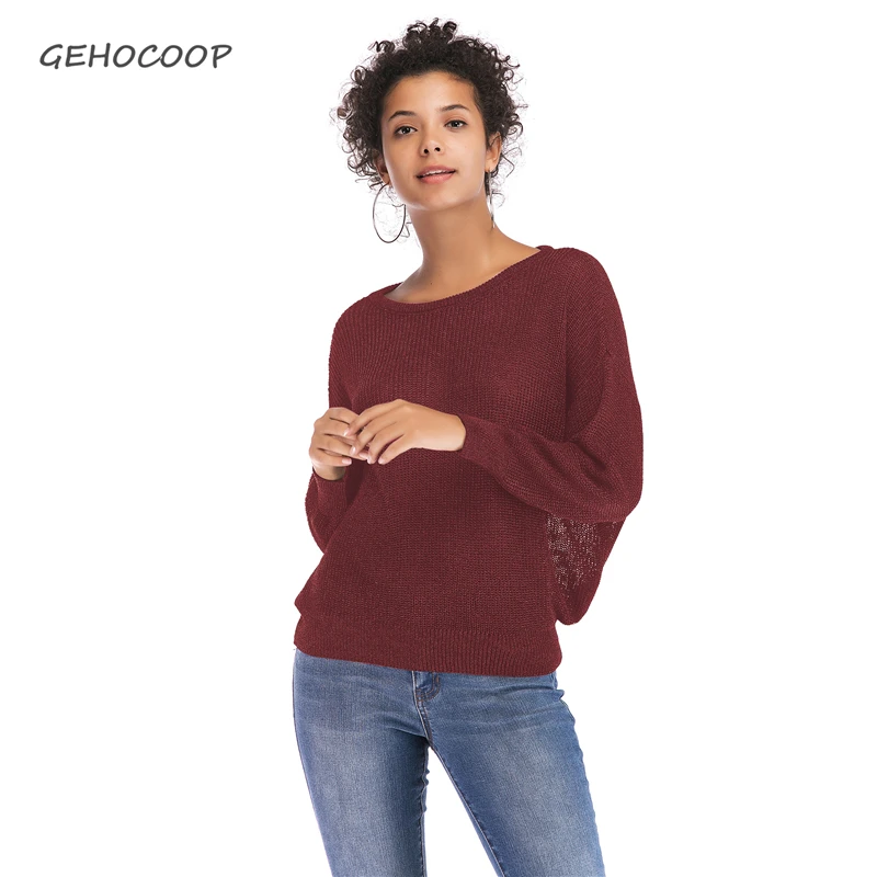 

GEHOCOOP WOMENS SWEATERS WINTER PULL FEMME HIVER BLACK RED BLUE KNIT SUETER PULLOVER ROUPAS FEMININA MUJER CASUAL MODA 2019 THIN