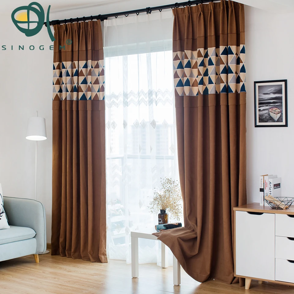 

Sinogem High Shading Simple Geometry Blackout Curtains for Living Room Home Decor Window Curtains for Bedroom Window