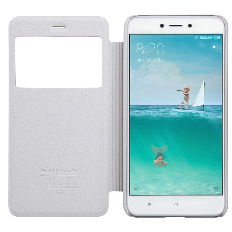 Чехол Nillkin для Xiaomi Redmi 4X откидная Обложка на заднюю панель из искусственной кожи