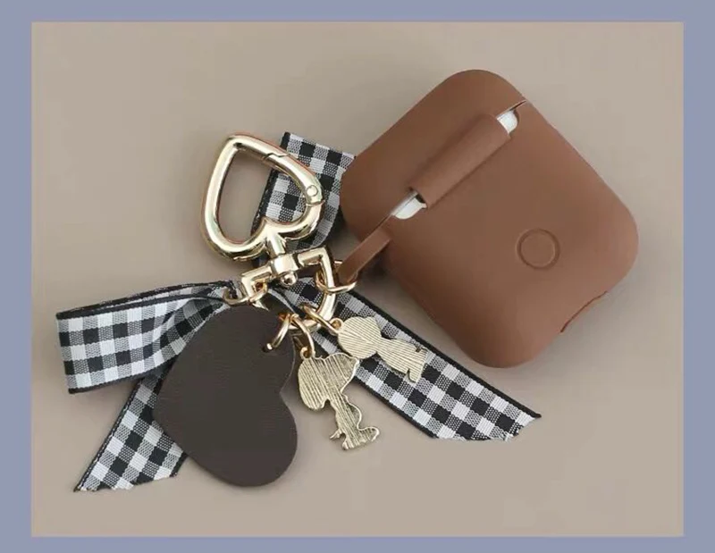 Простой силиконовый чехол для Apple Airpods чехол Аксессуары Защитный чехол Bluetooth наушники Чехол Air pods милый брелок для ключей