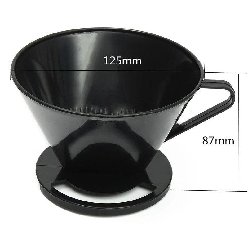 Plastic Cone Coffee Filter Maker Cafetiere Cup Dripper Tool+ Measuring Spoon
