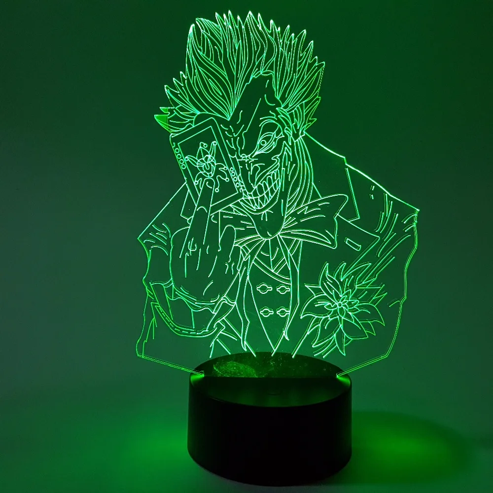 Бэтмен Джокер светодиодный 3d-ночник RGB Изменение визуальной иллюзии светодиодный светильник отряд самоубийц фигурка Джокер Новинка свет для подарка