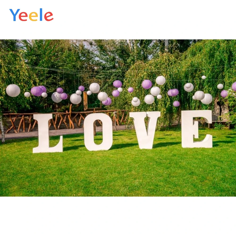 

Yeele Wooden LOVE Outdoor Backdrop Wedding Portrait Photography Background Customized Photographic Backdrops For Photo Studio