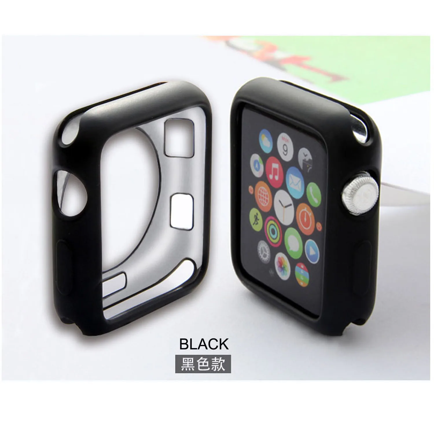 Черный Чехол для наручных часов iWatch 38 мм/42 мм мягкий TPU чехол для Apple Watch серии 1/2/3 защитную крышку - Цвет: Черный