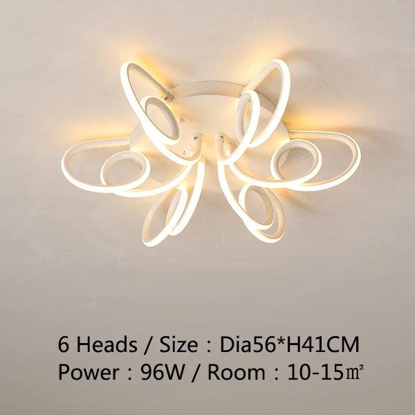 6 Heads Dia 56cm Новые креативные современные светодиодные потолочные лампы для гостиной, спальни, украшения для дома, потолочный светильник, lamparas de techo colgante современный - Цвет корпуса: 6 Heads Dia 56cm