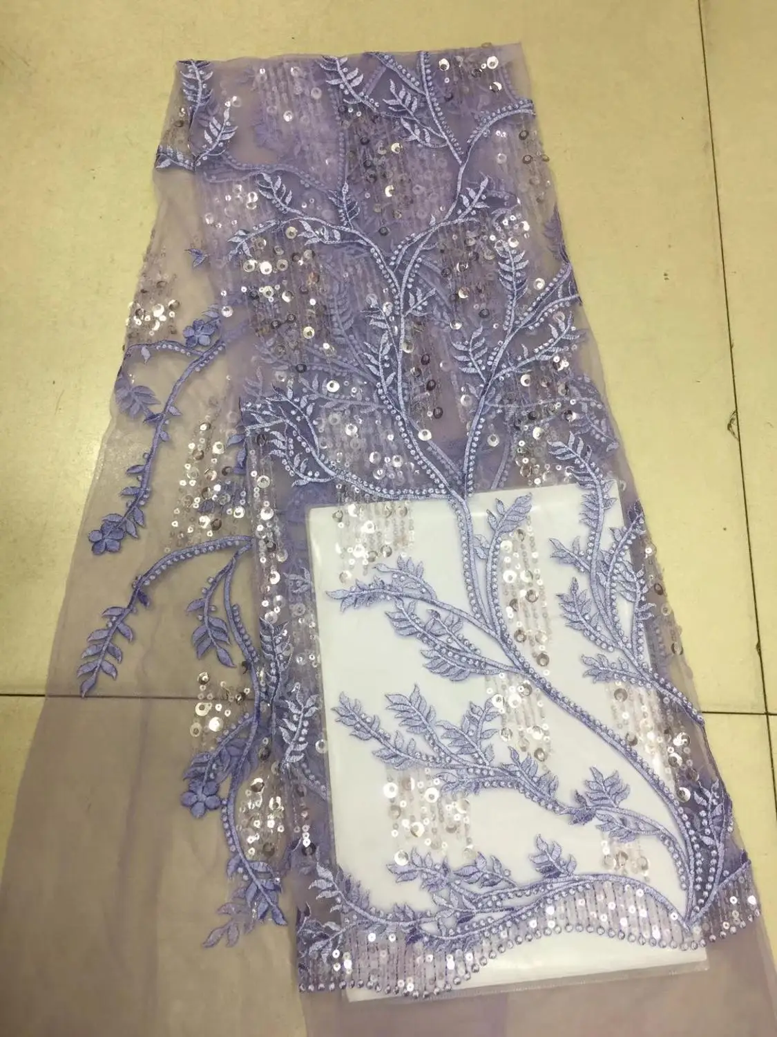 

French lace fabric 5yds/pce embroidery leaf patterns sequins mesh fabrics women gorgeous luxury party event bright dress 2019