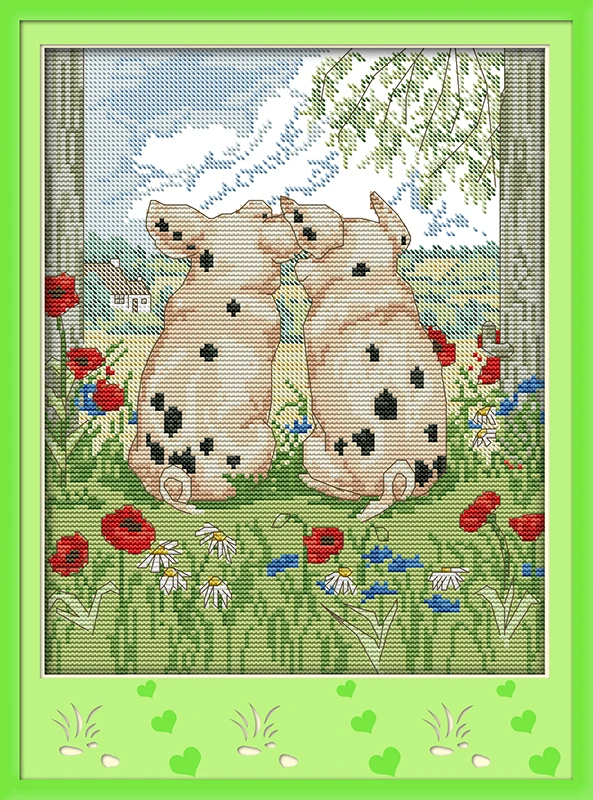 Everlasting love The pig пары китайские наборы для вышивки крестом экологический хлопок с печатью DIY новогодние украшения для дома