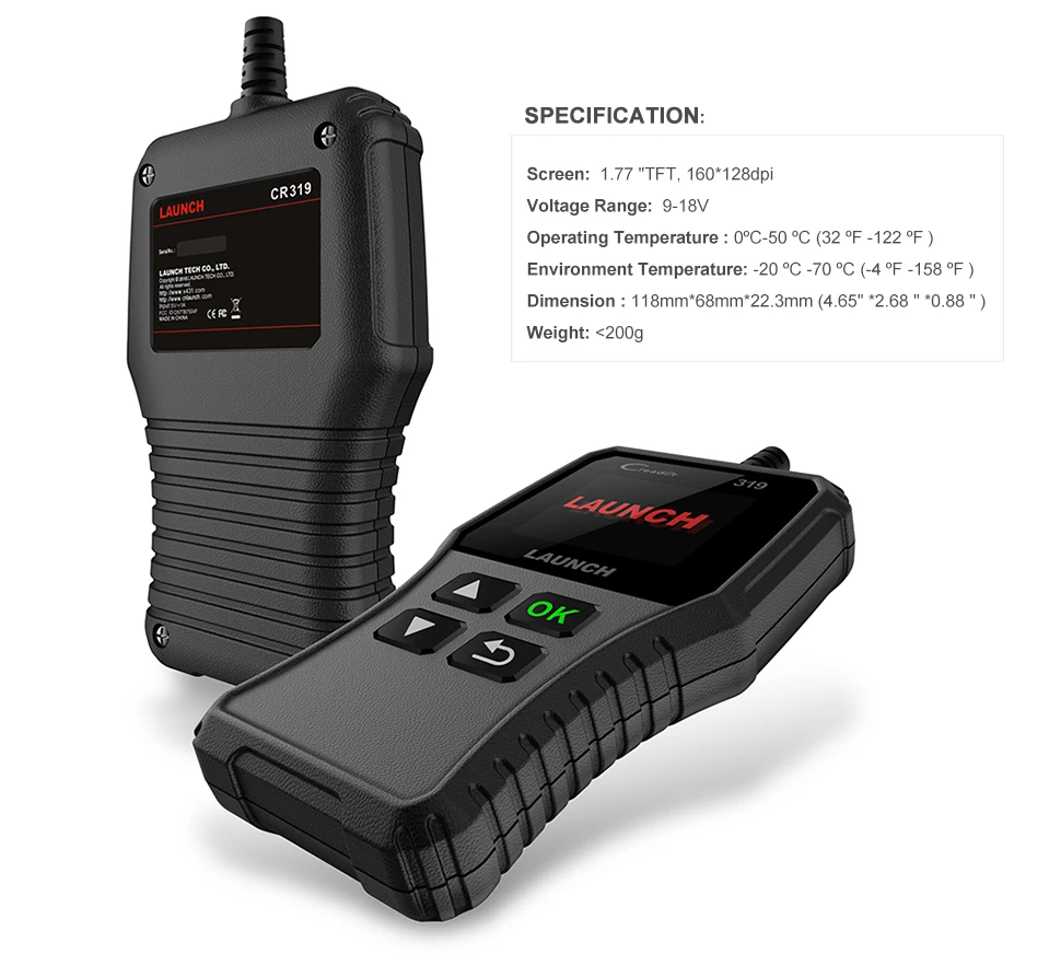 cheap car inspection equipment Launch X431 Creader 319 CR319 Auto Code Reader OBD2 Scanner Full OBDII EOBD Automotive Tools Obd2 Diagnostic Tool Professional high quality auto inspection equipment