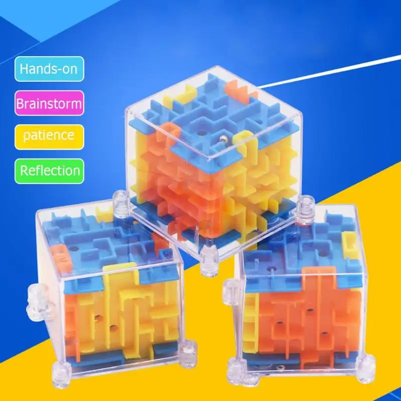 3D куб головоломка Лабиринт игрушка ручной игровой Чехол Коробка забавная игра головоломка игрушки баланс Развивающие игрушки для детей Рождественский подарок
