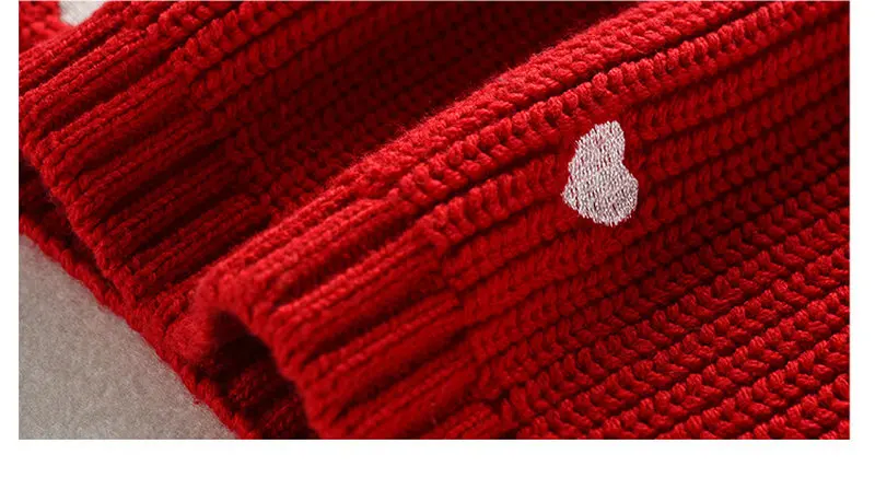 Baby Girl Christmas Girls Sweater White Red Heart Pattern Knit Clothes For Toddler Kids Girl Autumn Cotton Warm Winter Sweaters  (12)