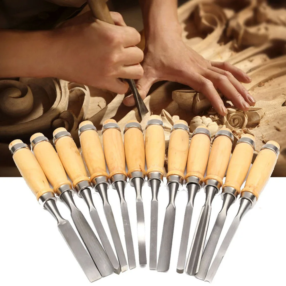 12WC Professional 12 Piece Wood Carving Chisel Set-in Chisel from Tools ...