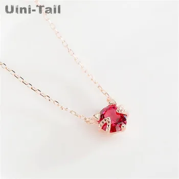 

Uini-Tail 2019 hot 925 sterling silver small cute red cat pendant necklace temperament elegant fashion tide flow jewelry ED357