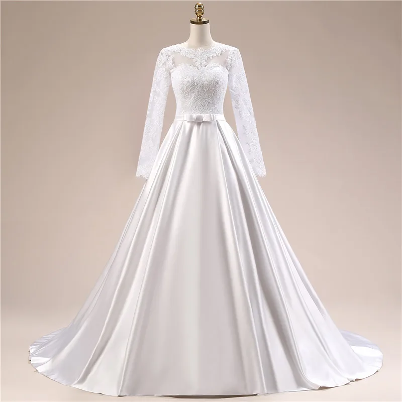 elegant sleeve wedding dress