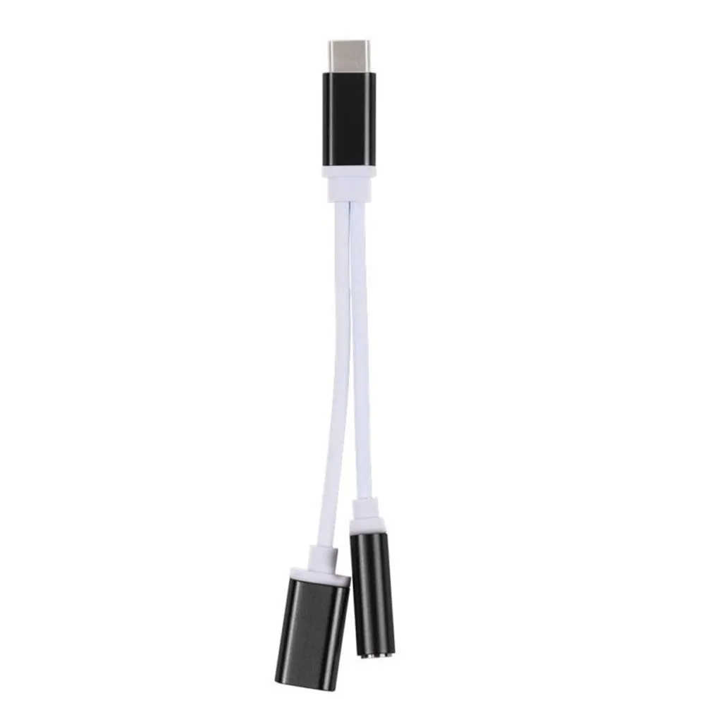 EPULA кабель usb type-C на 3,5 мм разъем AUX для наушников аудио сплиттер конвертер Кабель-адаптер для Letv Le 2 Pro Прямая поставка - Цвет: Black