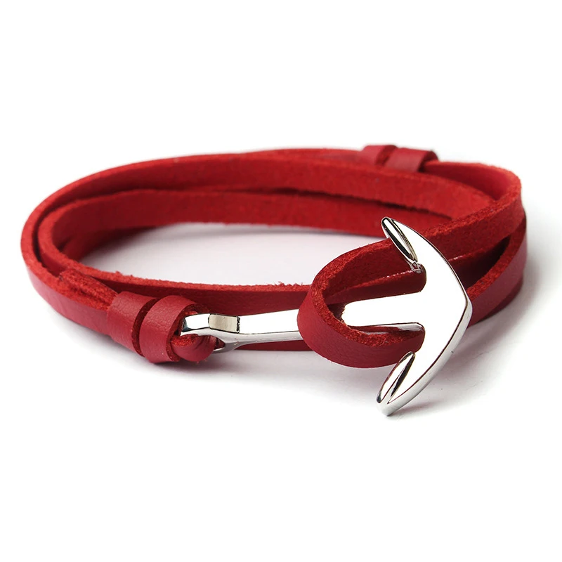 NIUYITID Men Anchor Bracelet Jewelry Brown Black Rope Chain Leather Bracelets Trendy 2019 Unisex Women Man Bracelent Male (3)