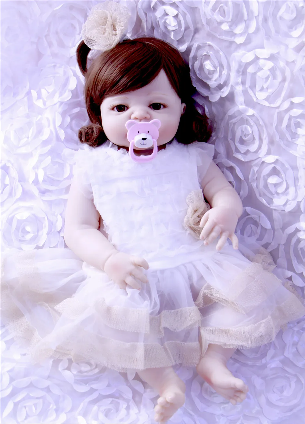 Настоящее силикона Reborn Baby Menina жив 23 ''для новорожденных девочек куклы полное