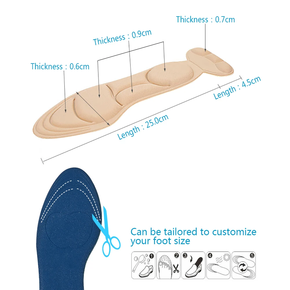 SOCOMFY мягкие стельки для обуви на высоком каблуке из губки супинатор