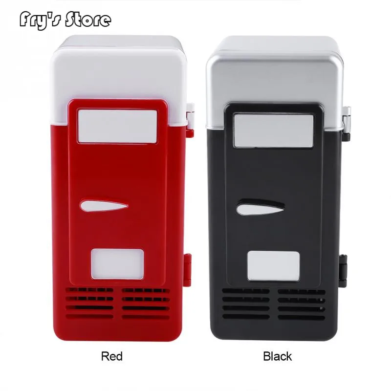 

Fry's Store Mini USB Refrigerator with LED Light Fridge Beverage Drink Cans Cooler and Warmer for Home Office Car