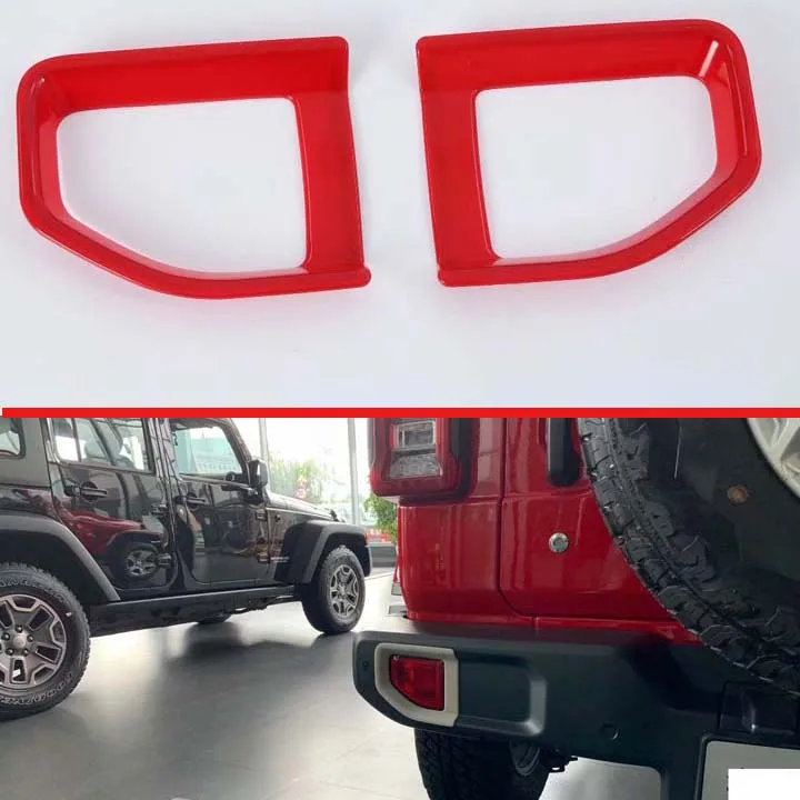 Для Jeep Wrangler JL 2018 2019 ABS Хромированная задняя противотуманная фара красная крышка