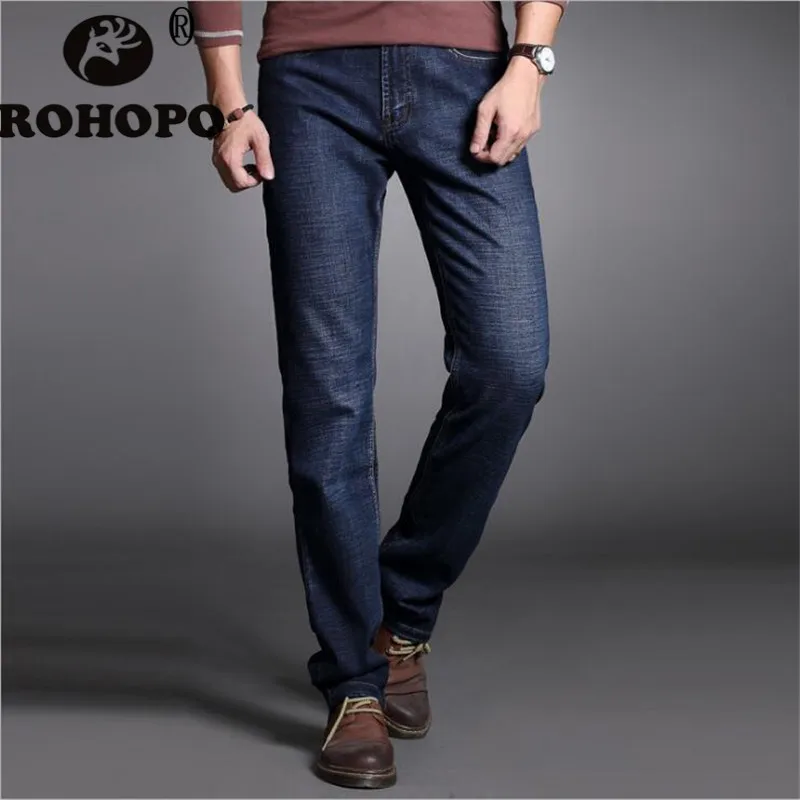 

Men Denim Trousers 2019 Autumn Korean Style Motor & Biker Casual Straight Jeans Mid Waist Water Washed Man Pants Jeans 40 to 30
