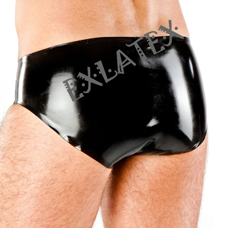 Latex Panties Cock and Ball Sheath Men Erotic Underwear  Sexy Lingerie Latex Briefs Underwear Fetish Rubber Shorts Sex Panty (1)