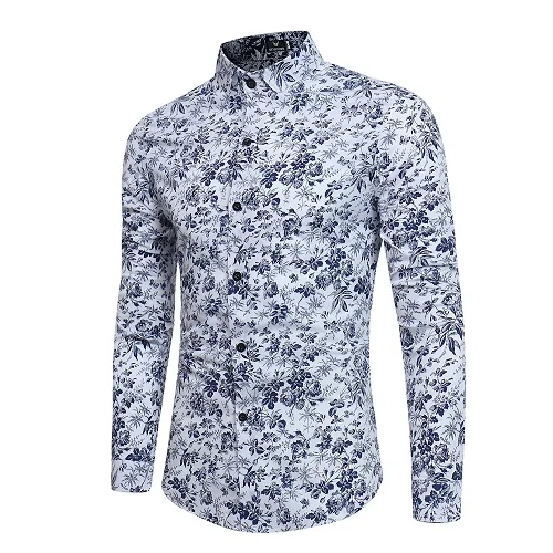 SHUJIN Мужская Повседневная рубашка с длинным рукавом, модная Цветочная рубашка с 3D принтом розы, приталенная рубашка с отложным воротником, мужская одежда - Цвет: color 16