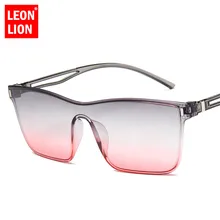 LeonLion 2019 gafas de sol sin montura de una sola pieza para mujer, gafas de sol Vintage con gradiente de océano, gafas de sol ligeras y cómodas