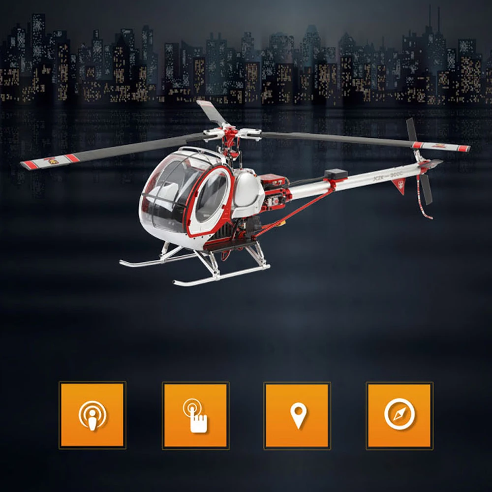 2018 GPS Smart Drone Schweizer Scale 300C Huges 6CH RC Helicopter RTF DFC Headless Helicopter GPS Drone with Flight System 2.4G