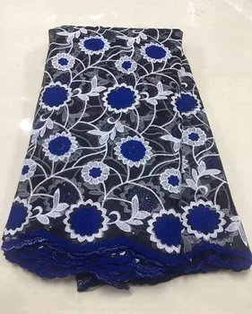 

2019 High Quality France Swiss Voile Laces African Swiss Voile Lace 100% Cotton Fabric Sky Blue Voile Lace In Switzerland Lace