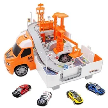 Горячая Детская обучающая собранная игрушка-трансформер грузовик пожарная машина большая полицейская игрушка автомобиль комбинация детские подарки