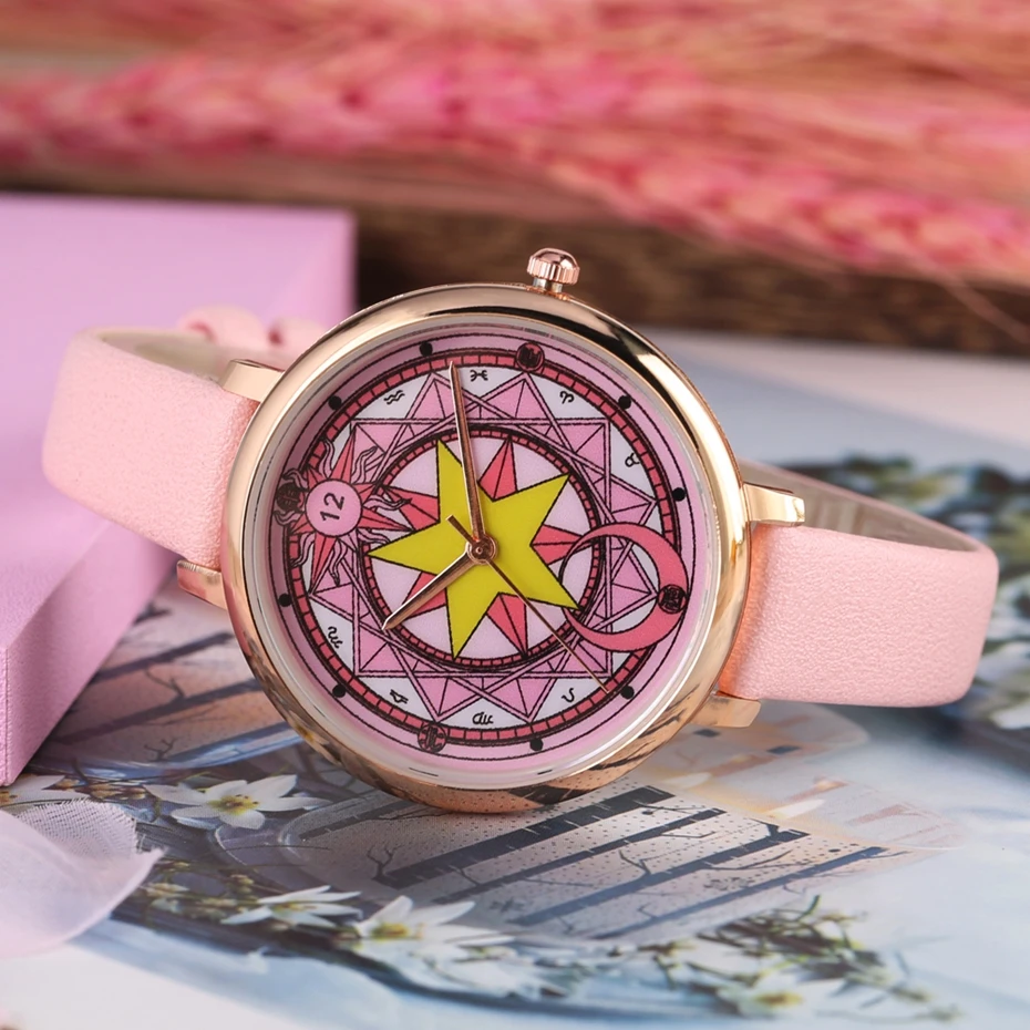 Популярные женские часы-браслет с пентаграммой Сейлор Мун, розовое золото, сетчатый ремешок, Кварцевые женские роскошные модные наручные часы horloges vrouwen