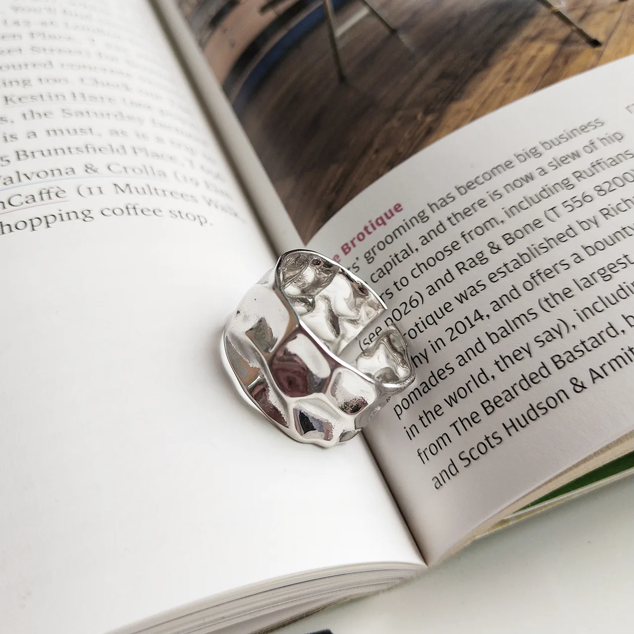 

Irregular Let It Be Wide 925 Sterling Silver Adjustable Ring