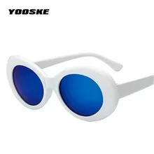 YOOSKE Clout Goggles NIRVANA Kurt Cobain Round Sunglasses For Women Men Brand Designer Mirrored Glasses Female Male Sun Glasses