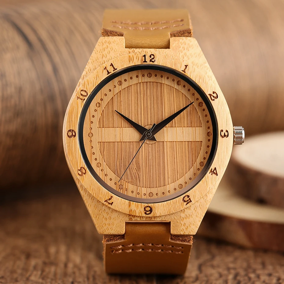 2017 Minimalist Wood Watch Male Watch Natural Bamboo Wood Watch Genuine Leather Casual Quartz Clock Men's Sports Reloj de madera 2018 Christmas Gifts (20)