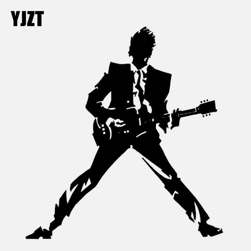 YJZT 14 см * 9 Забавный гитарный плеер Rock Music виниловая черная/серебряная