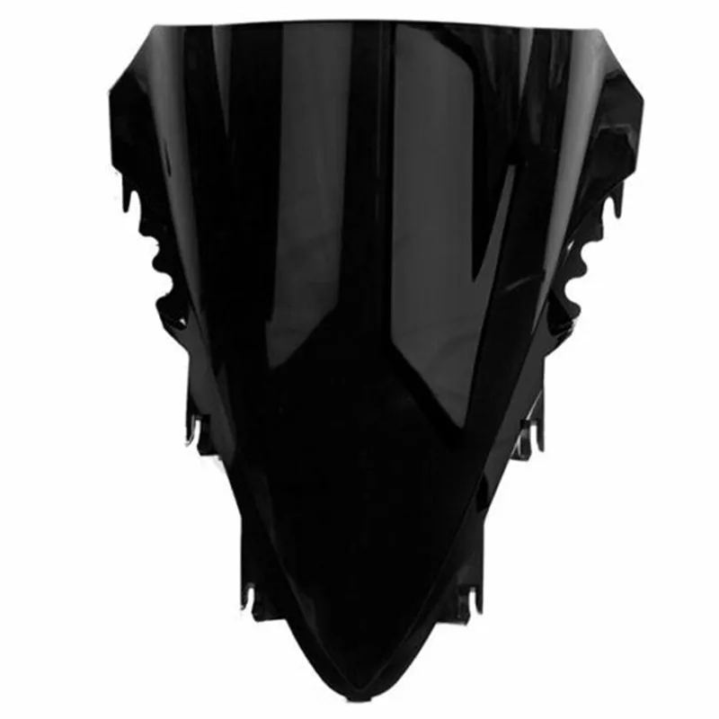 Black Мотоцикл лобовое стекло ветрового стекла двойной пузырь для Yamaha YZF R1 YZF-R1 2007 2008 07 08 - Цвет: Black