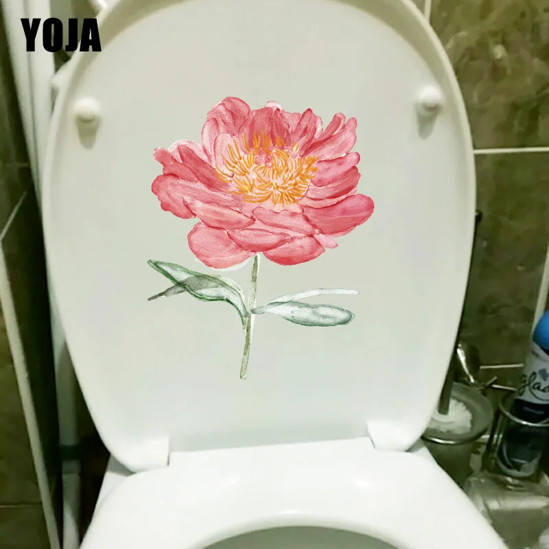 YOJA 18.4*22.4CM Watercolor Red Peony Classic Bedroom Decoration Toilet Sticker Wall Decal T1-0586 | Дом и сад