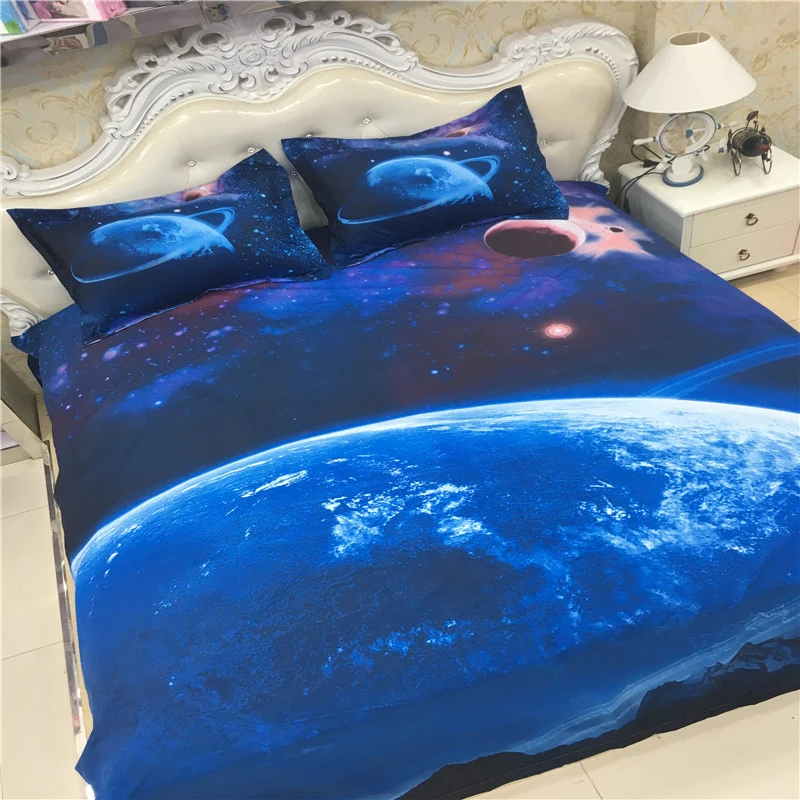 Svetanya наволочка+ Пододеяльник постельных принадлежностей(без листа) 3D Galaxy Печать Постельное белье двуспальное Полный queen двойной размер