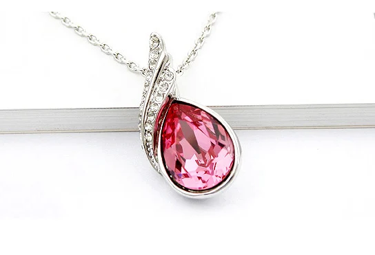 Ожерелье с кристаллами Swarovski подвески в виде капли воды ювелирные изделия и