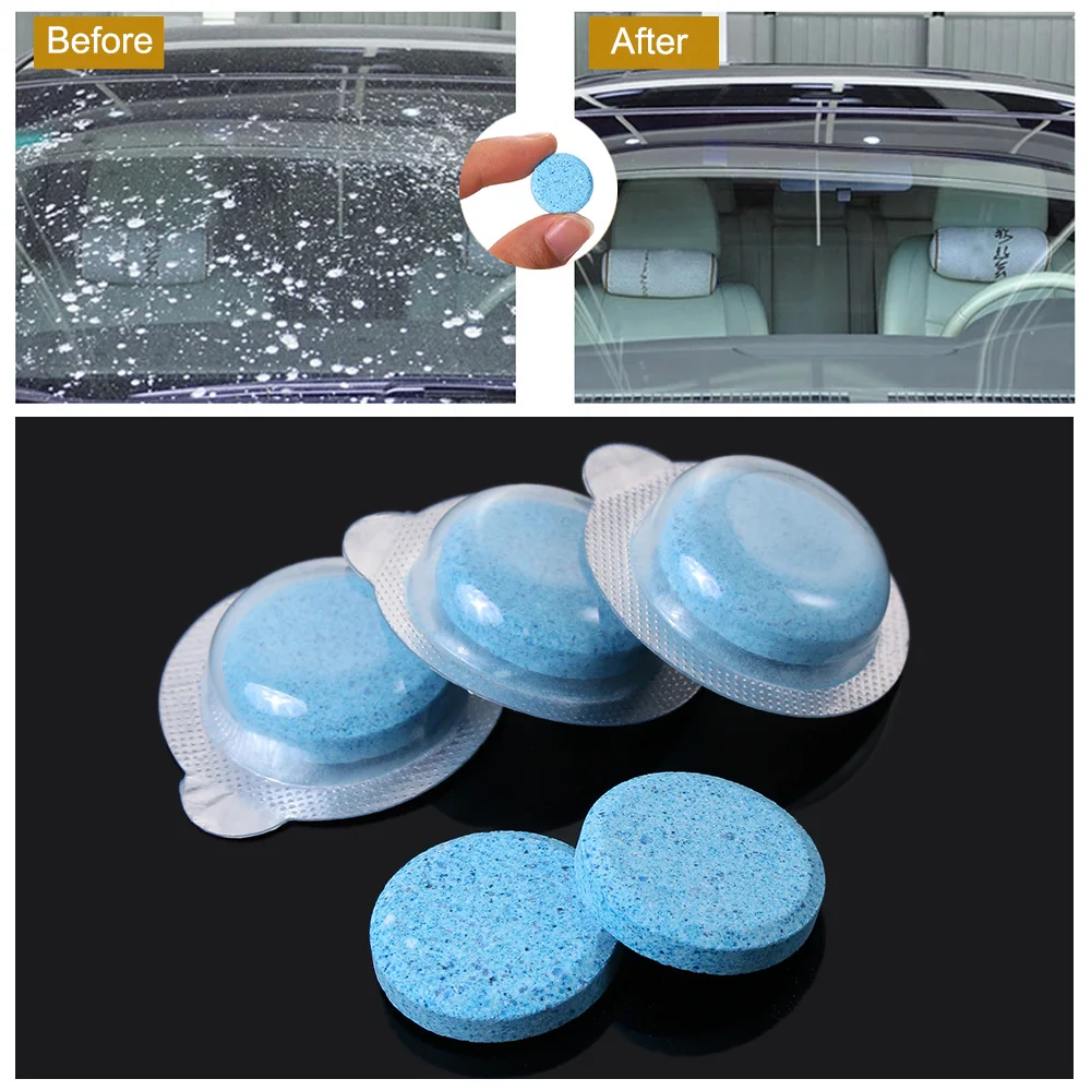 

DAYFULI 10Pcs Compact Auto Wiper Detergent Effervescent Tablets High Performance Car Glass Washer Cleaning Tools
